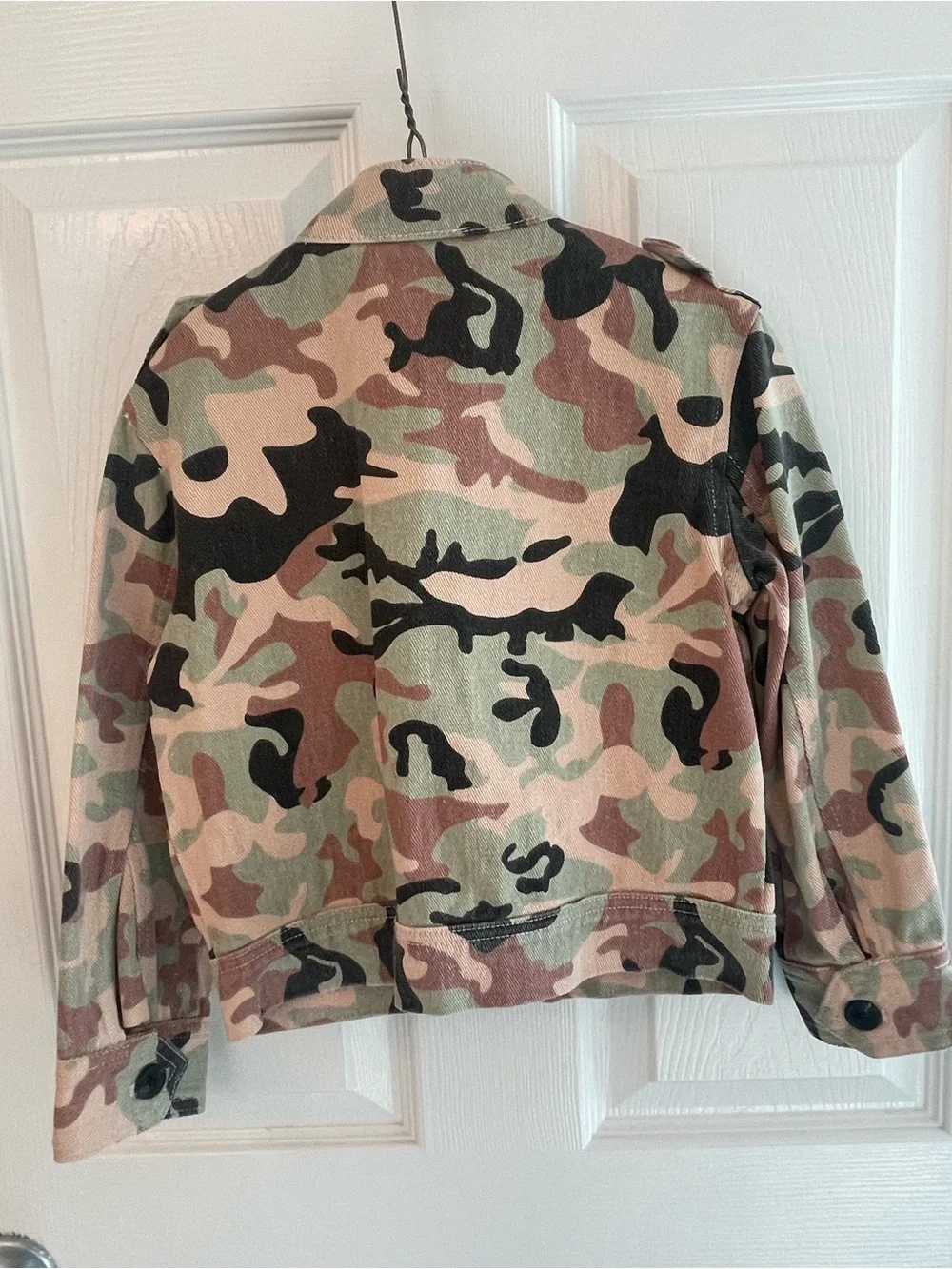 12 Pm By Mon Ami Kids Camo Zip Jacket in Green and Brown